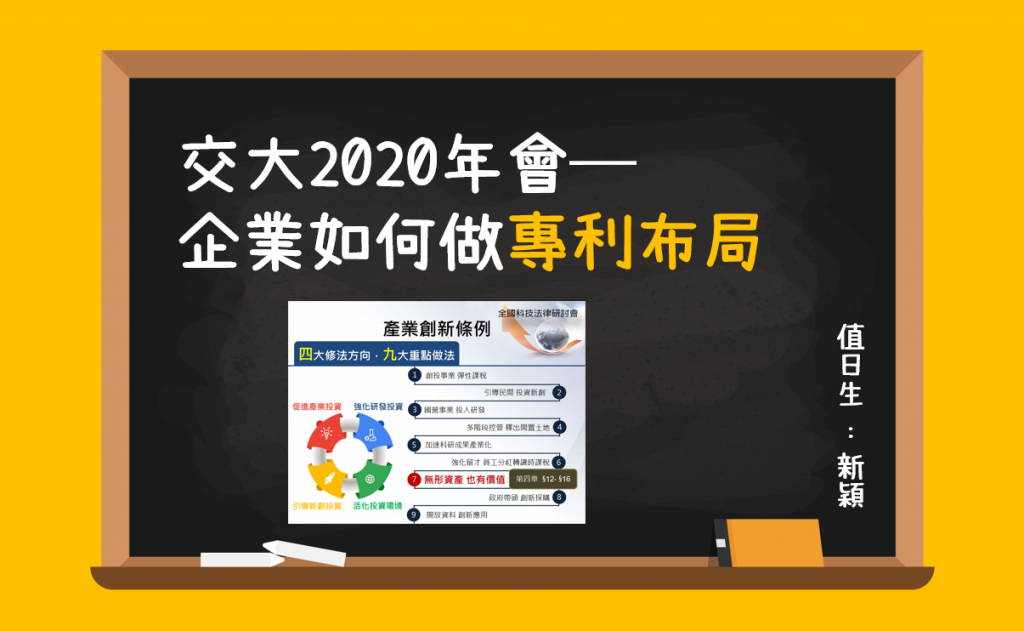 交大2020年會─企業如何做專利布局